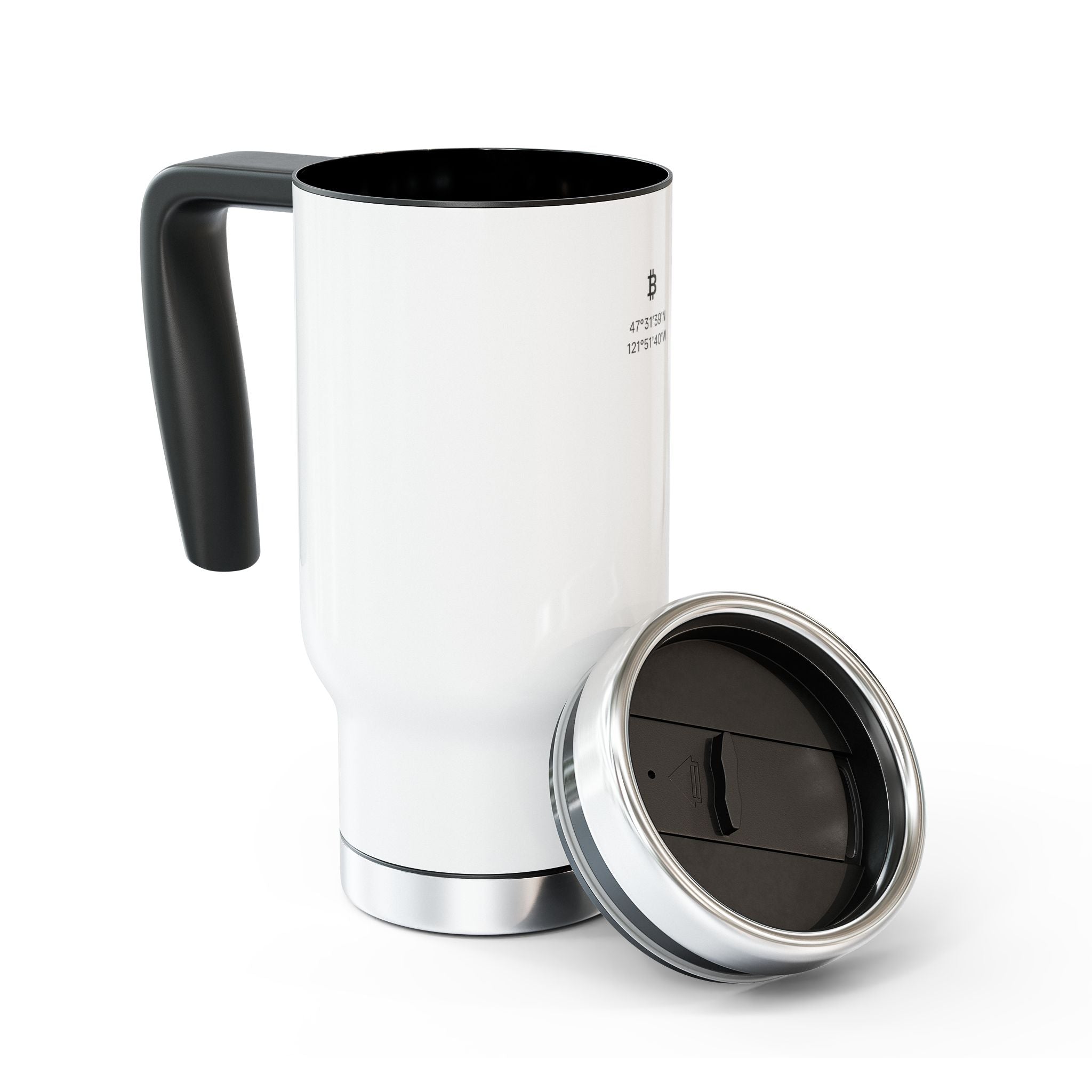 BlockForm | Coordinates Tumbler White 14oz Stainless Steel Travel Mug with Handle — Insulated Coffee Tumbler