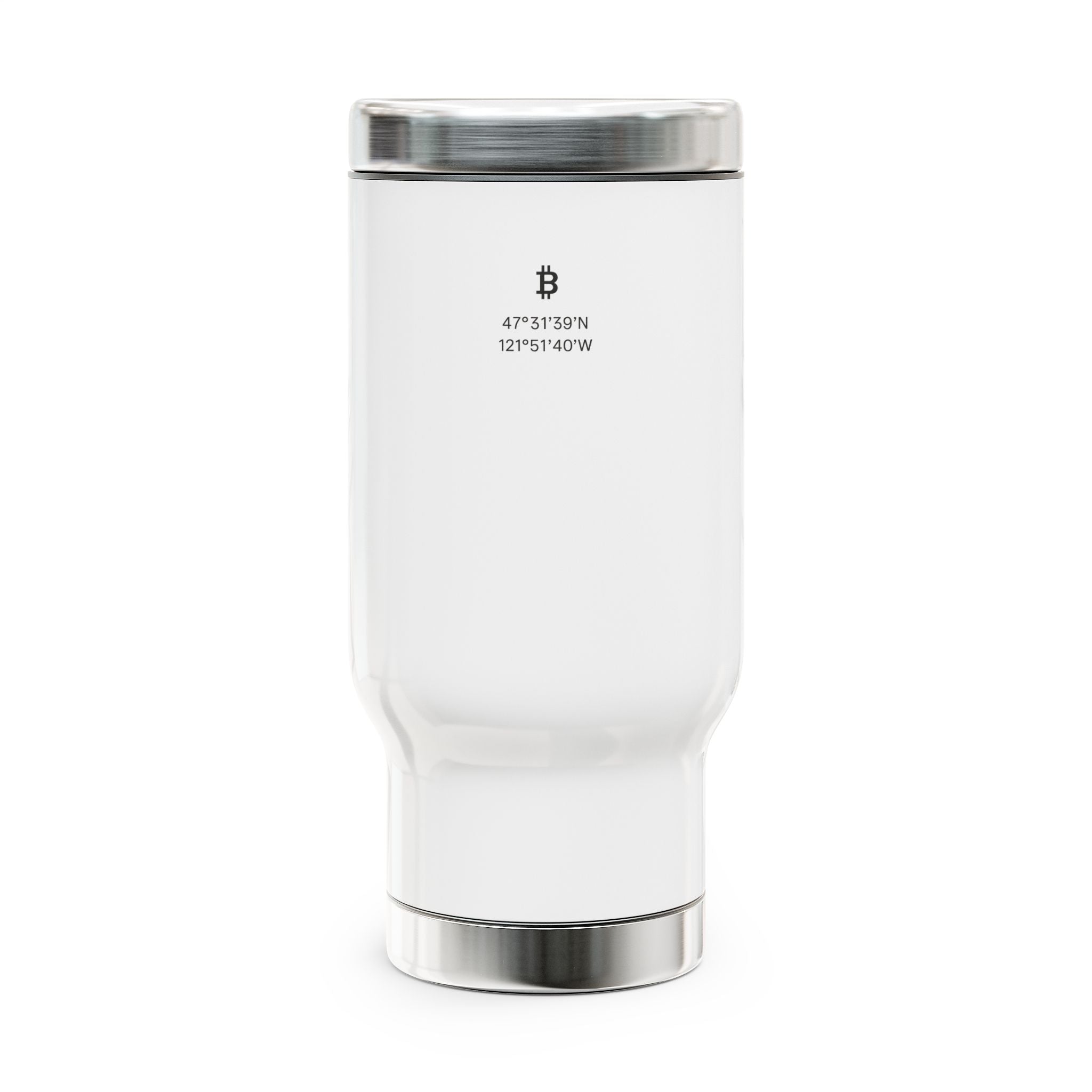 BlockForm | Coordinates Tumbler White 14oz Stainless Steel Travel Mug with Handle — Insulated Coffee Tumbler