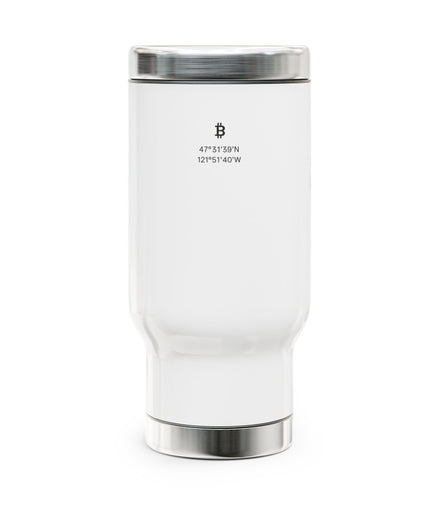 BlockForm | Coordinates Tumbler White 14oz Stainless Steel Travel Mug with Handle — Insulated Coffee Tumbler