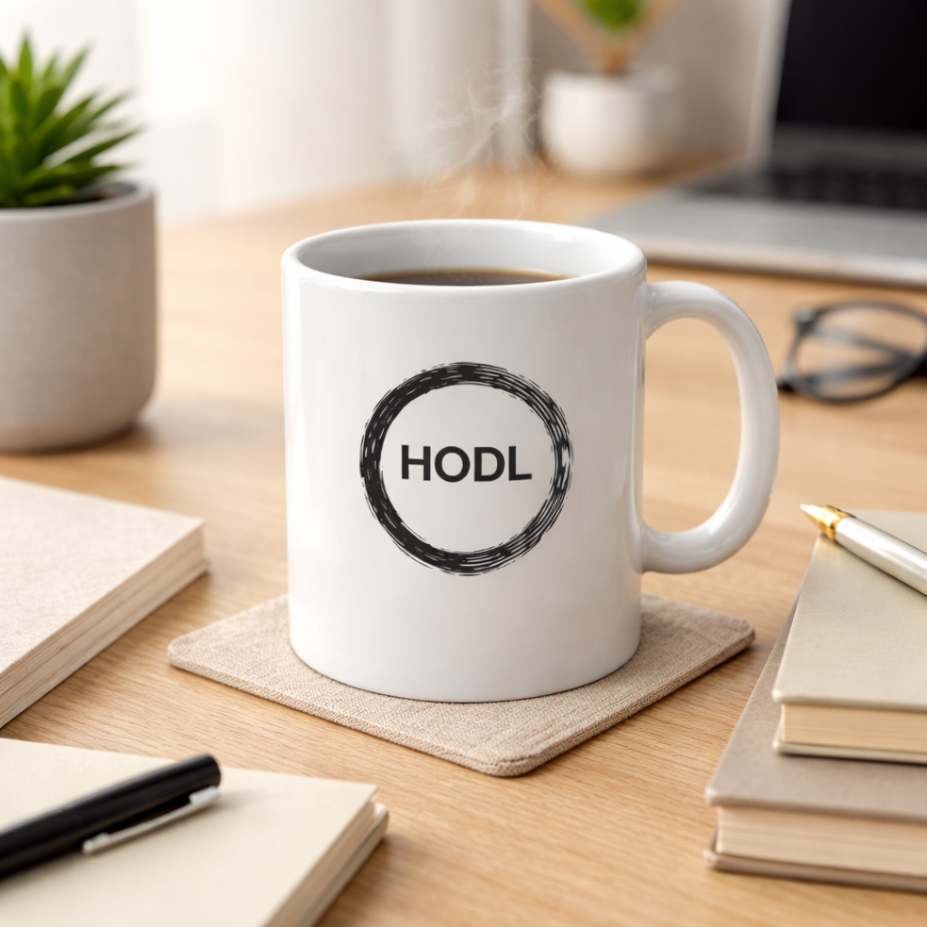 HODL Circle Ceramic Mug, (11oz, 15oz)